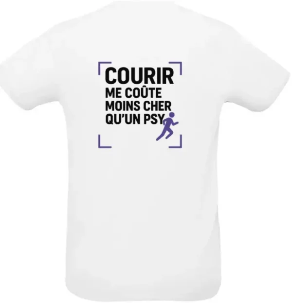 T-shirt Running "Courir me coûte moins cher qu’un psy" – Image 6