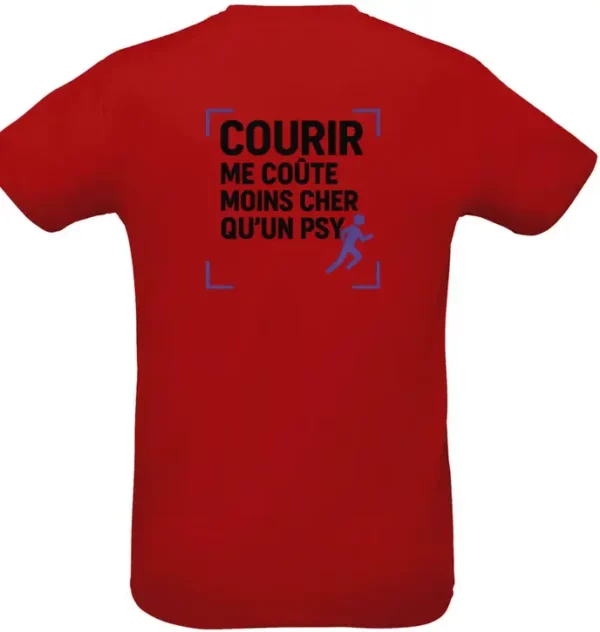 T-shirt Running "Courir me coûte moins cher qu’un psy" – Image 7