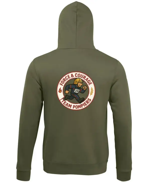Hoodie Team Pompiers – Force & Courage – Image 2