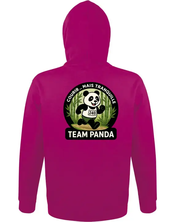 Hoodie Team Panda – Courir… mais tranquille – Image 3